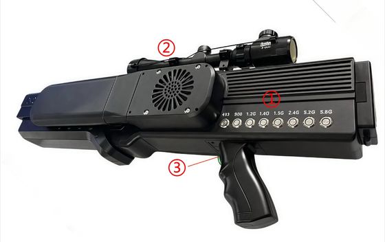 UHF Broadband Seamless Drone Jammer Delivering High Effective Power and Long Interference Distance