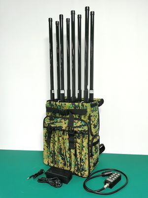 Portable Backpack Drone Jammer With Omni-Directional Antenna and Plug-In Battery Design